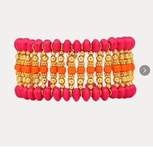 NWT BuDhaGirl Alba Summer bracelet Vibrant Pink and Gold